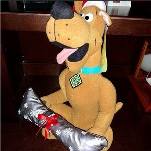 Scooby-Doo vintage plush Christmas. NWT. Silver Christmas bone, Santa Hat.
